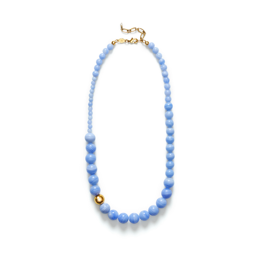 Float Necklace, Blue Lace Agate