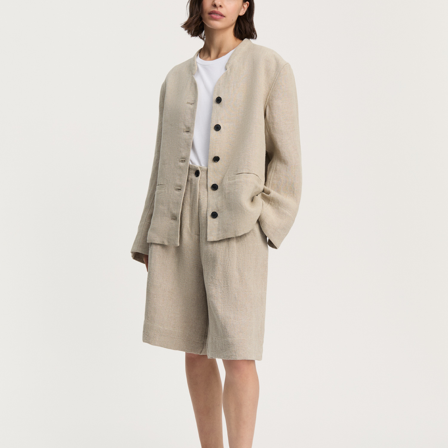 Angela Jacket Heavy Linen, Pure Natural