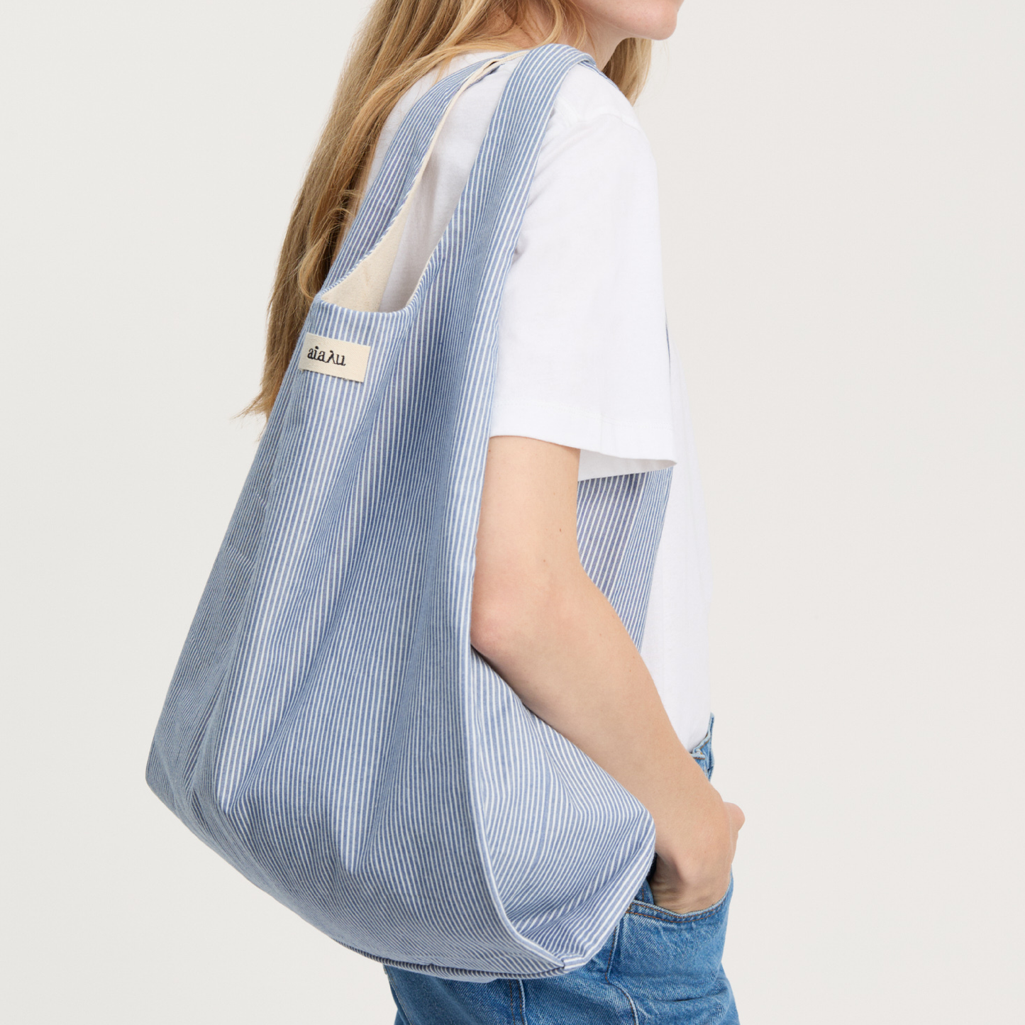 Bag Striped Medium, Mix Blue Boy