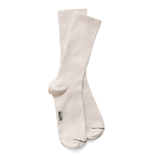 Cotton Rib Socks, Milk