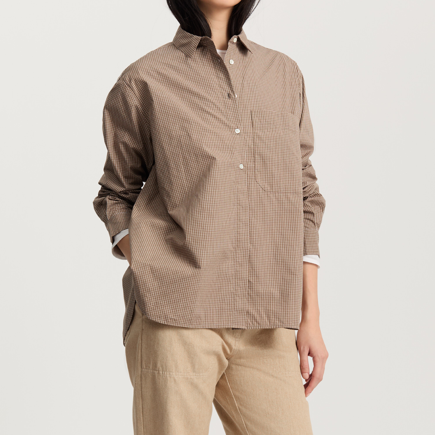 Lynette Shirt Check, Mix Fossil