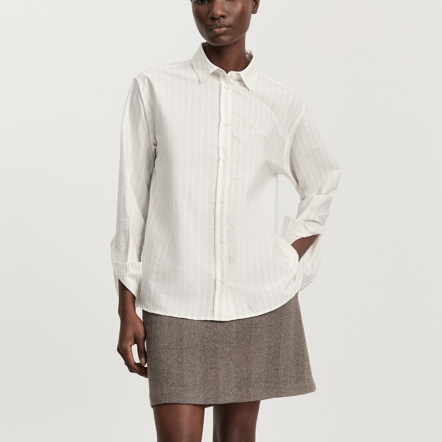 Penny Shirt, White Rose