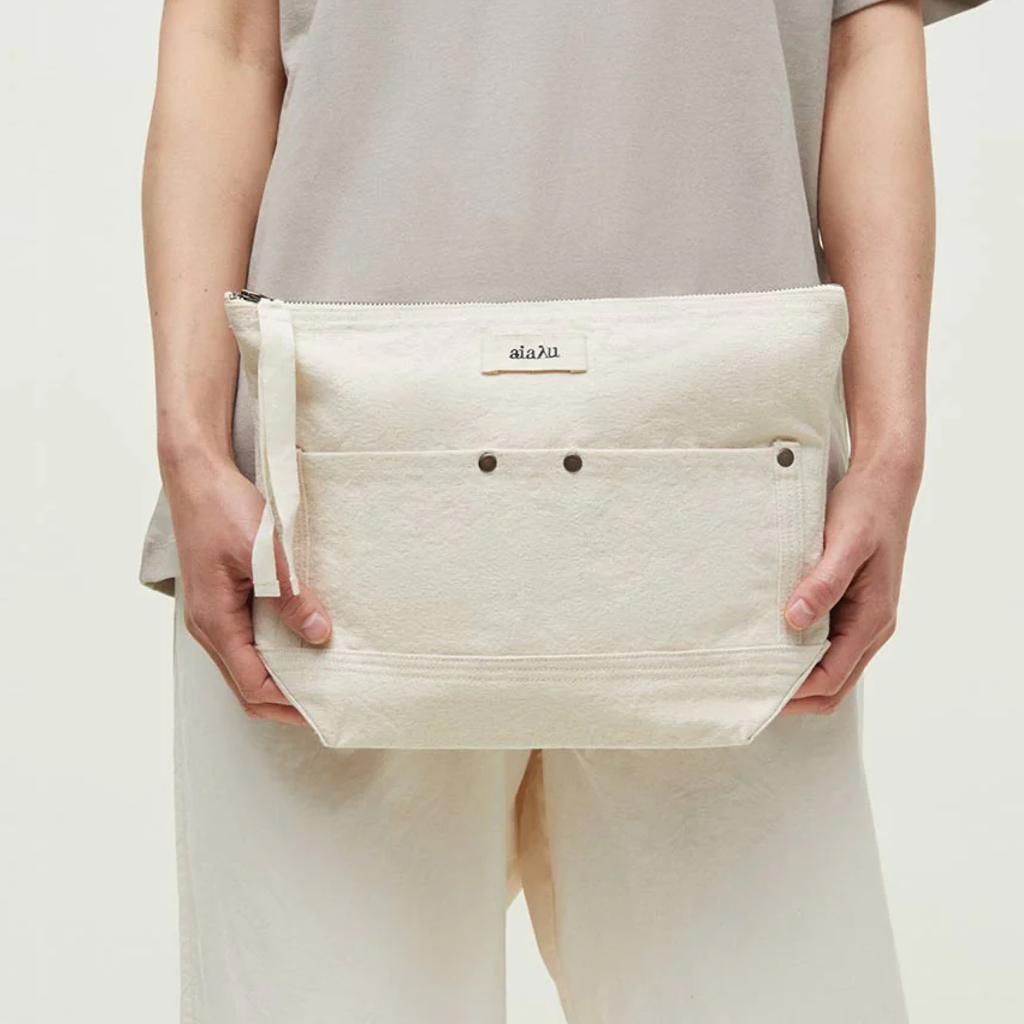 Pouch Pocket Canvas, Pure Ecru