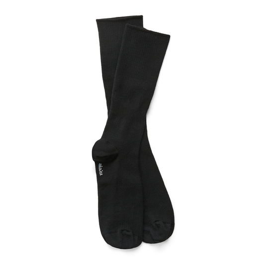 Wool Rib Socks, Black