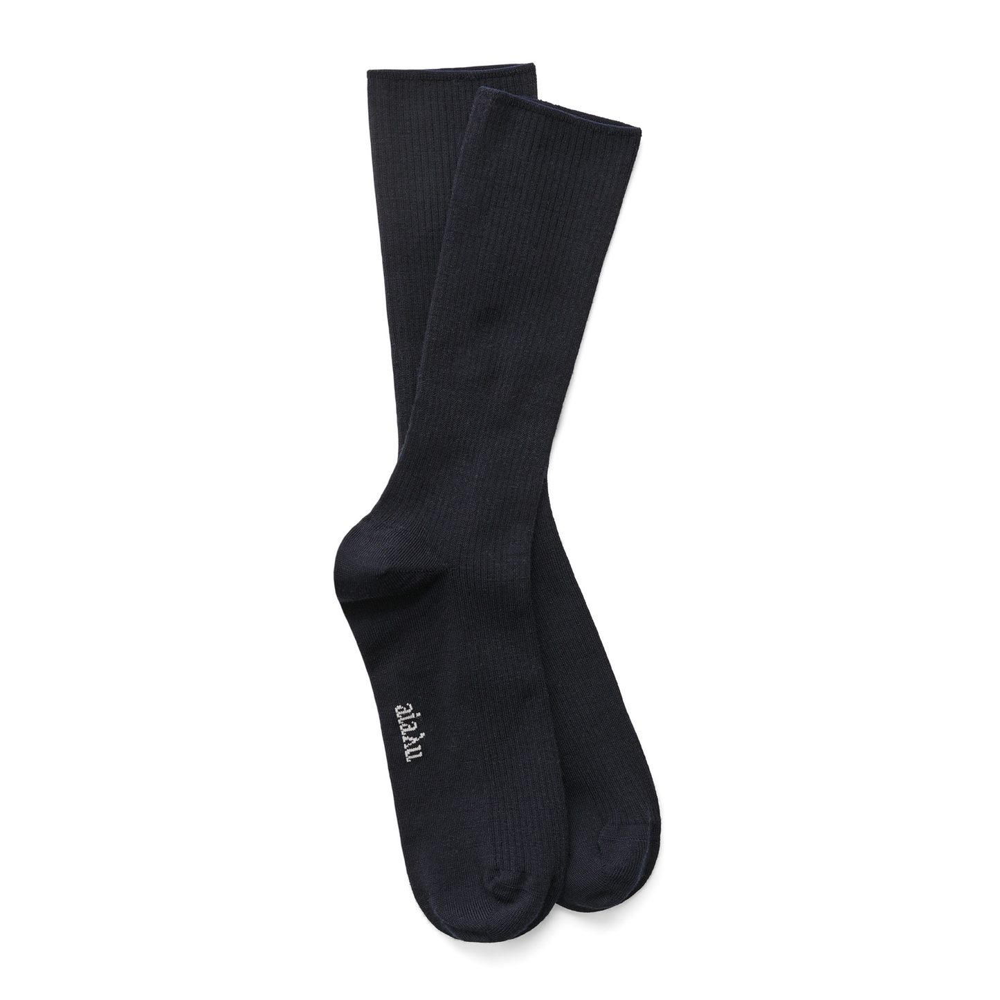 Wool Rib Socks, Navy