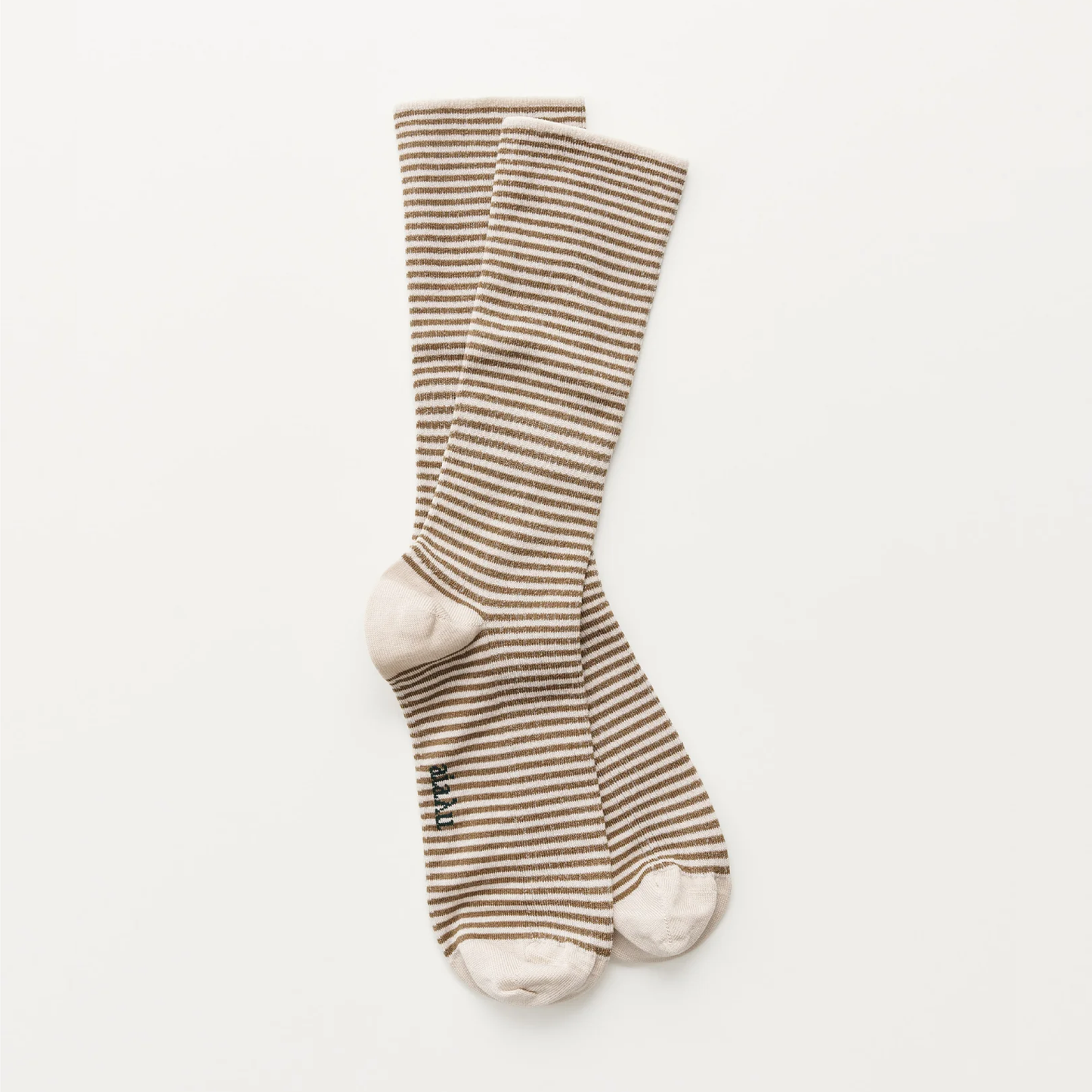 Cotton Stripe Socks, Mix Chestnut
