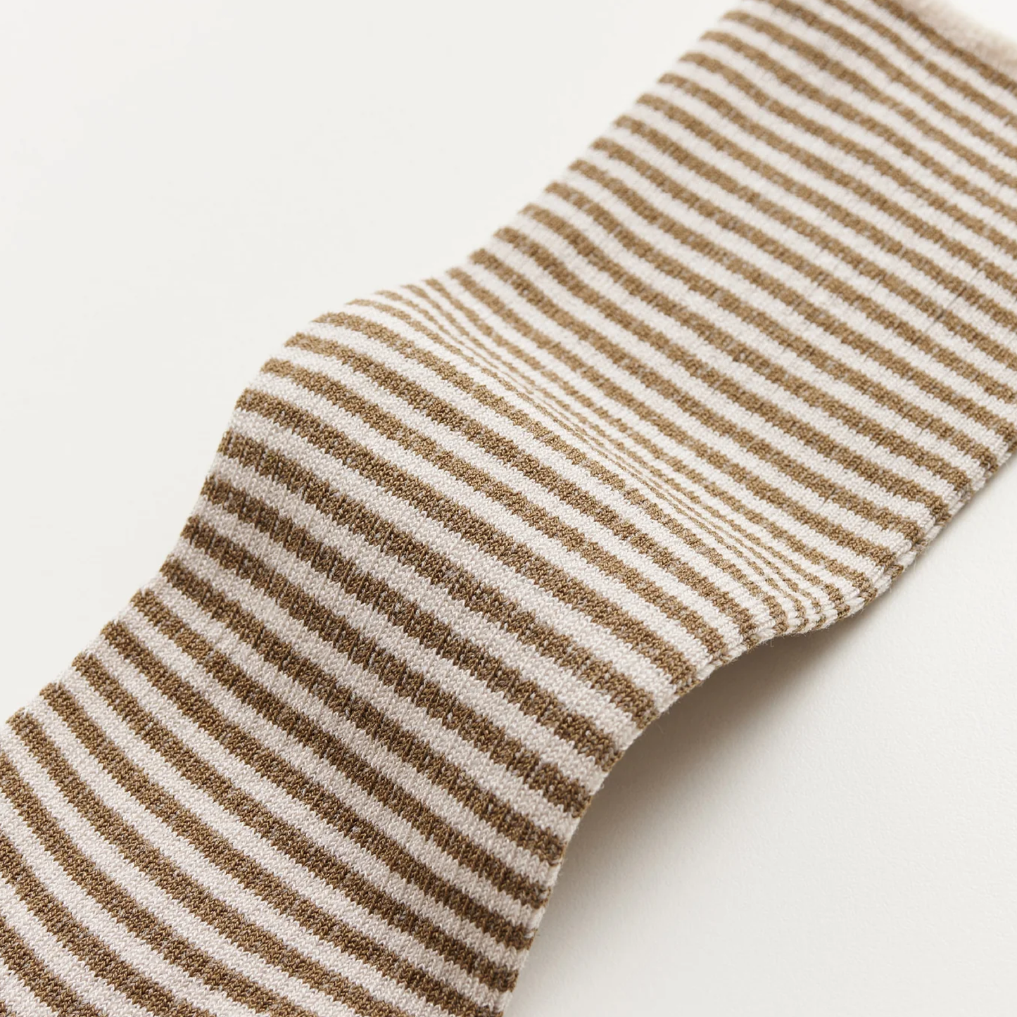Cotton Stripe Socks, Mix Chestnut