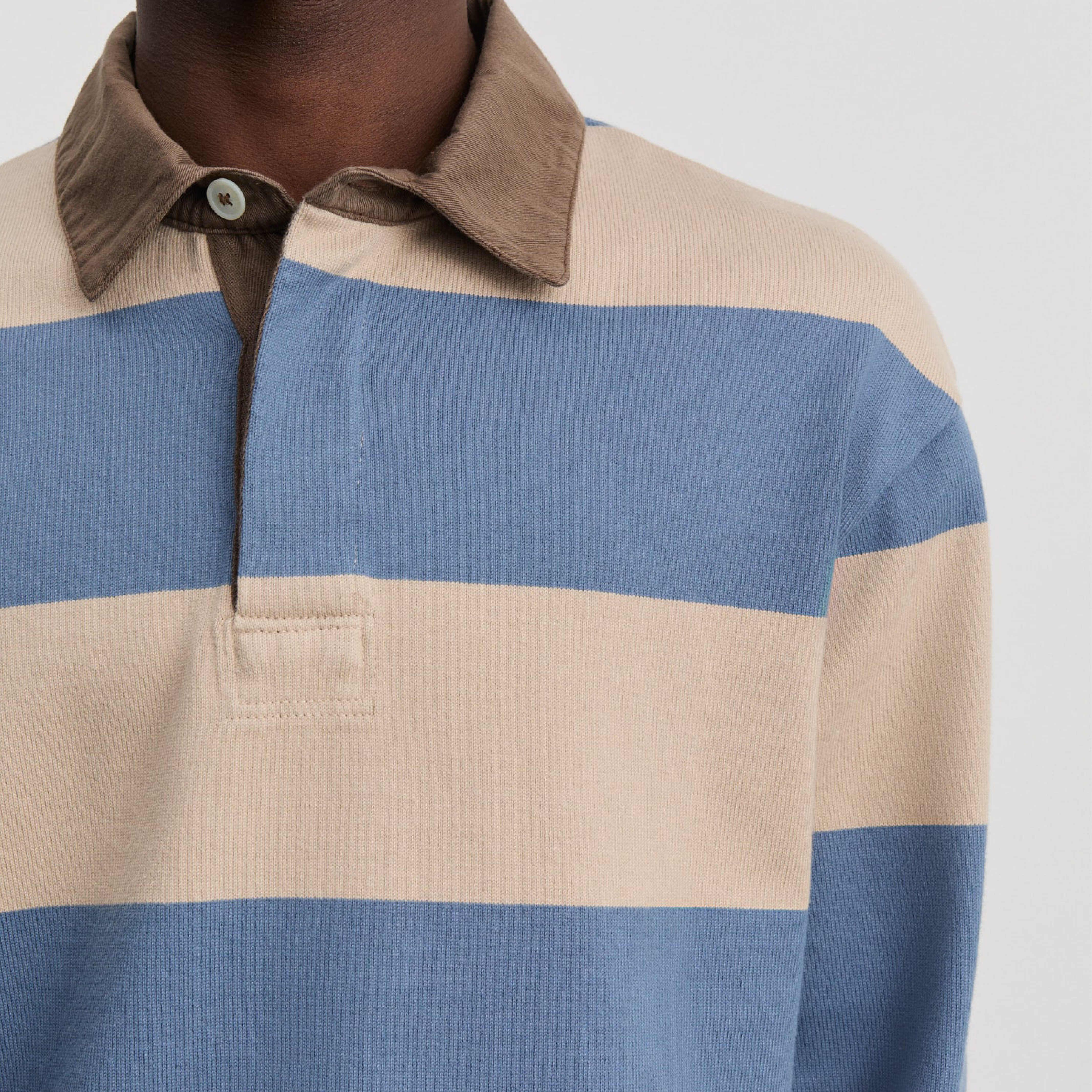 Another Rugby Polo 1.0, Blue Sand Stripe