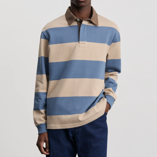 Another Rugby Polo 1.0, Blue Sand Stripe