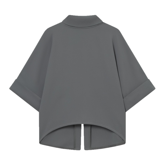 Bailee Crepe Georgette Top, Anthracit