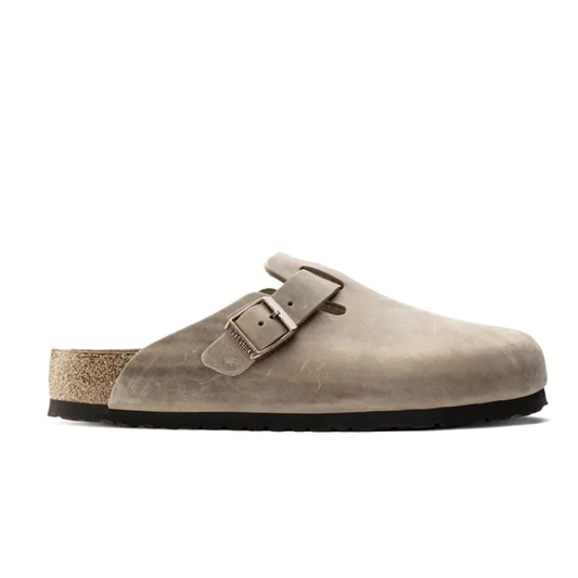 Boston Soft Footbed Natural Leather Oiled Slippers, Tobacco Brown