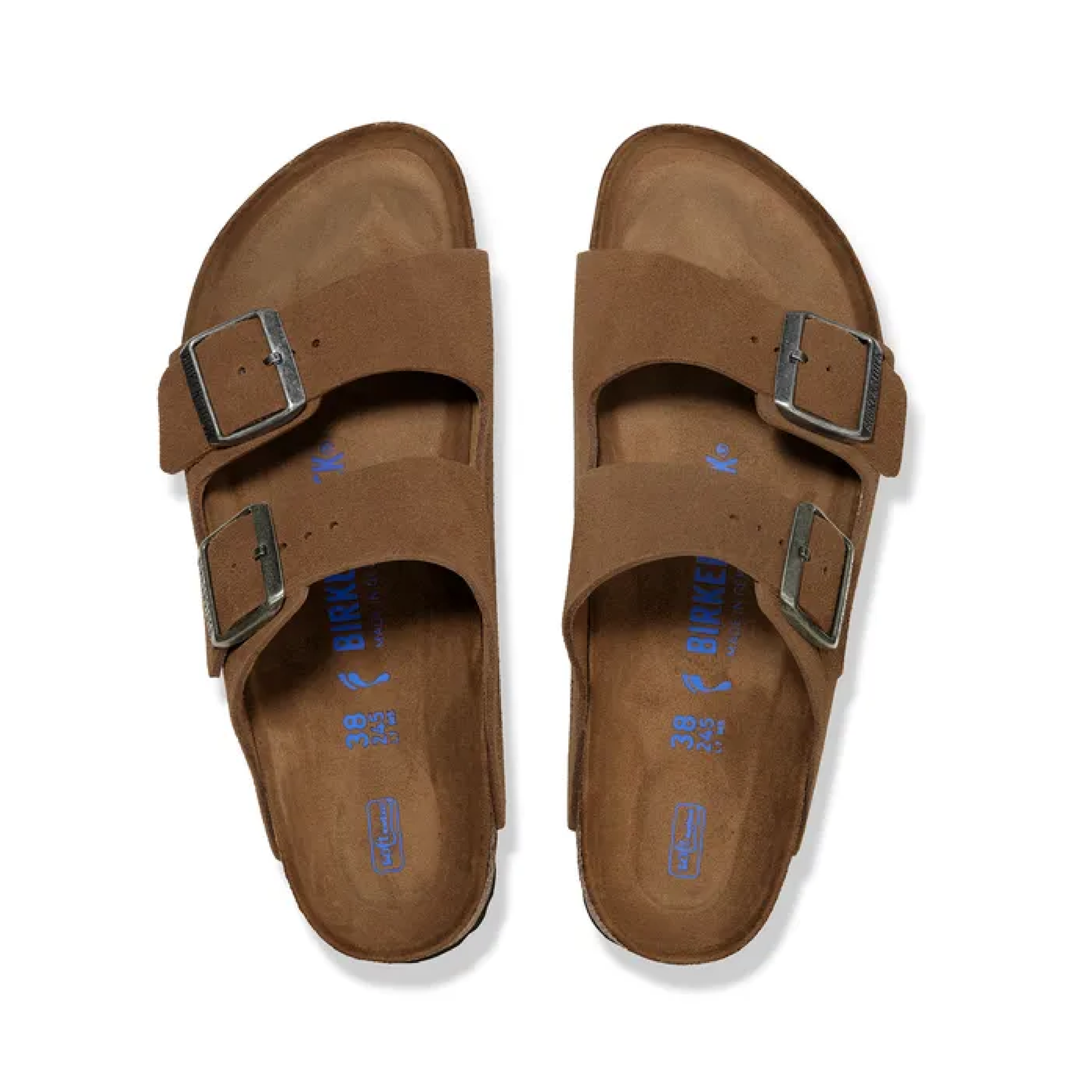 Arizona Soft Footbed Suede Sandaler, Dark Tea