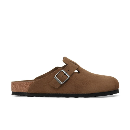 Boston Soft Footbed Suede Leather, Dark Tea
