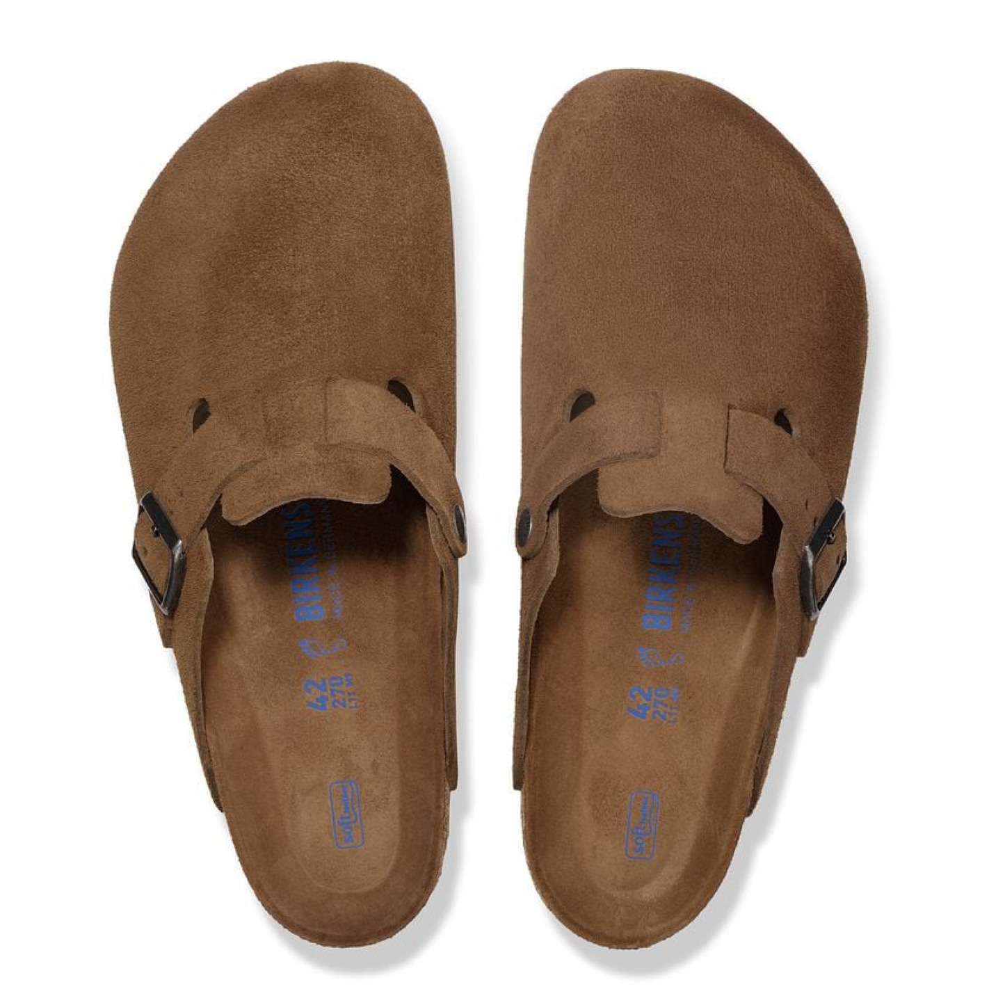 Boston Soft Footbed Suede Leather, Dark Tea