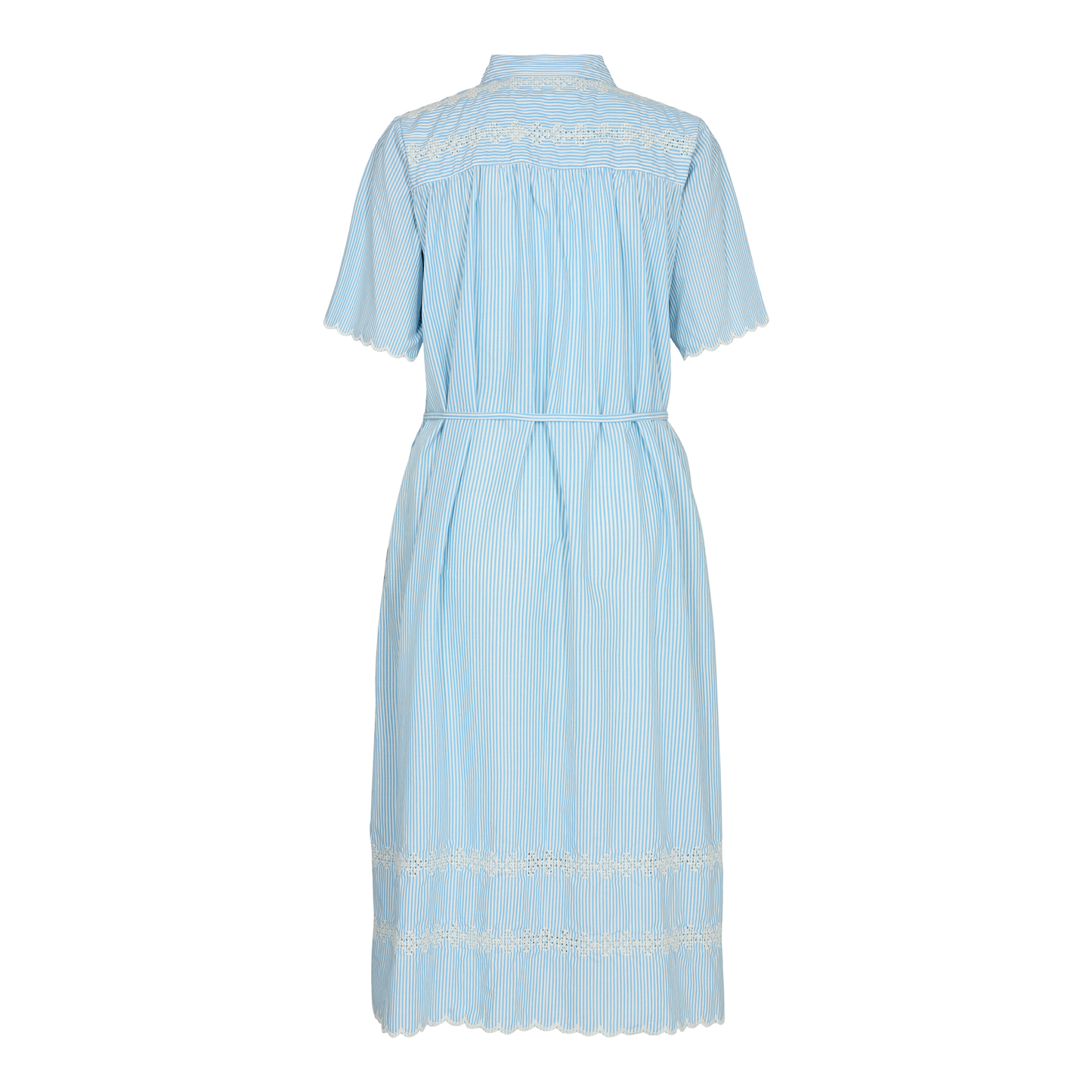 Boned Dress, Light Blue/White