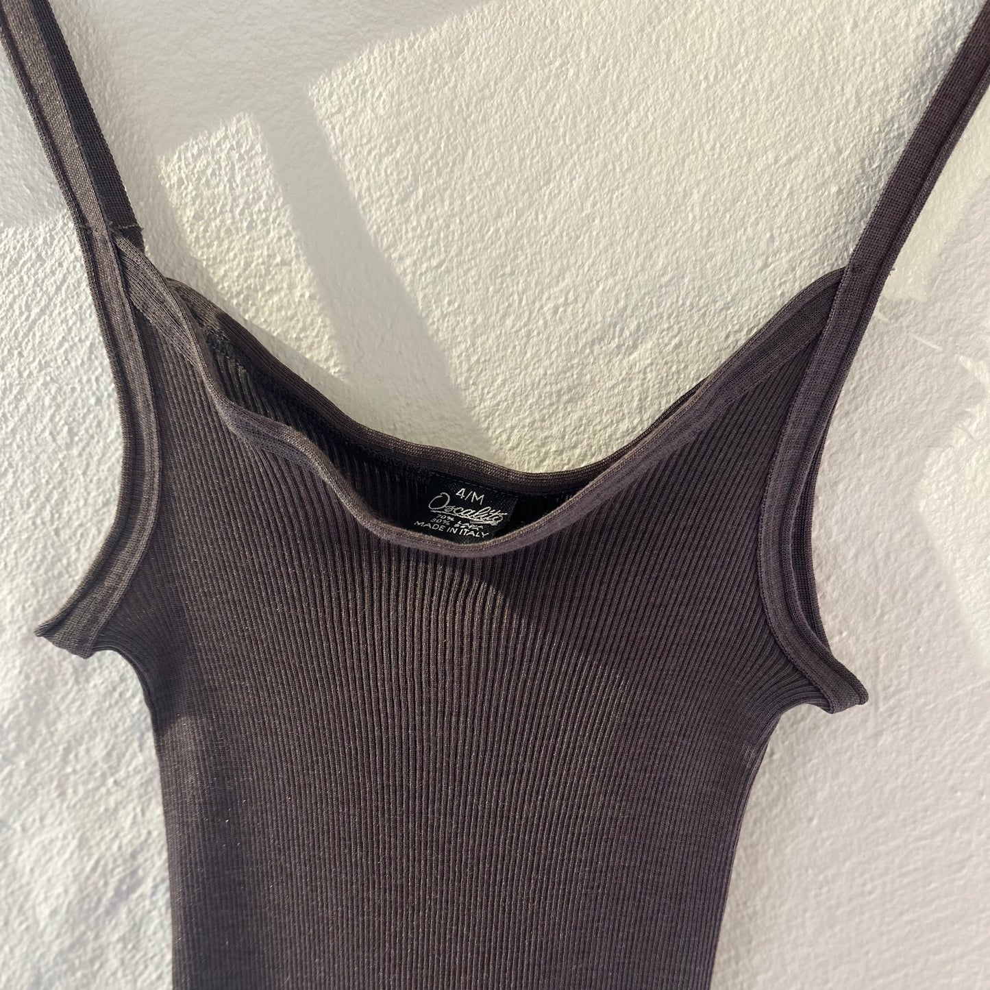 Uld & Silke Rib Top, Taupe 3440
