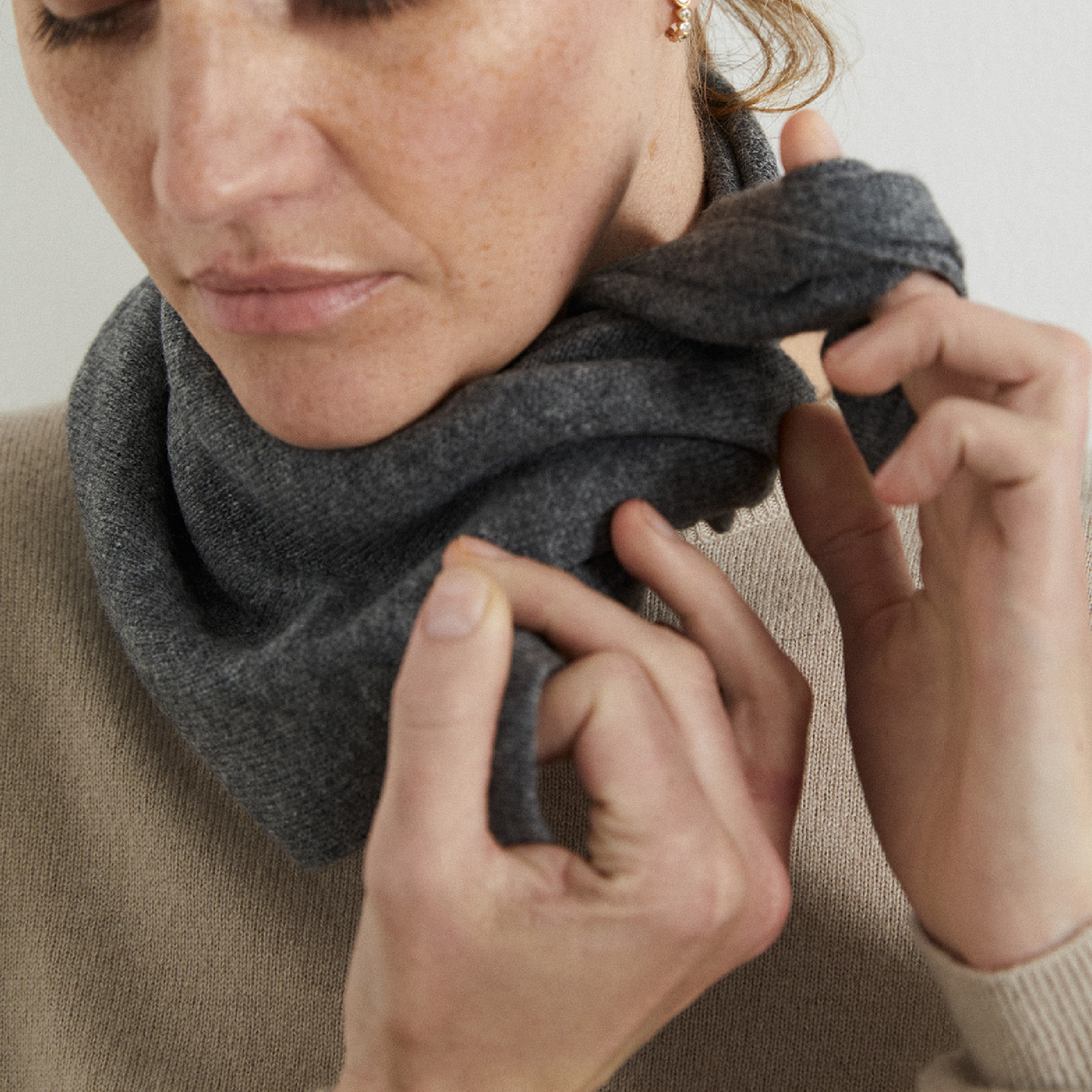 Cashmere Scarf, Heather Grey