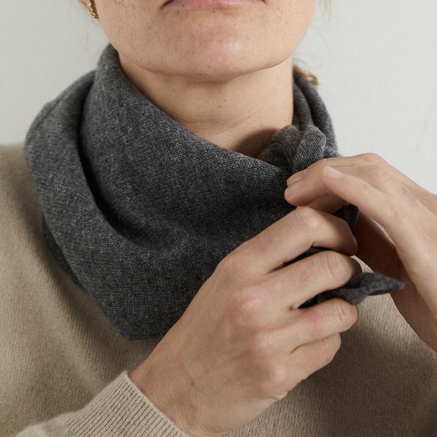Cashmere Scarf, Heather Grey