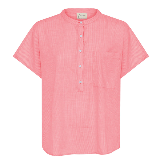 Colombo Top, Hot Coral Stripe