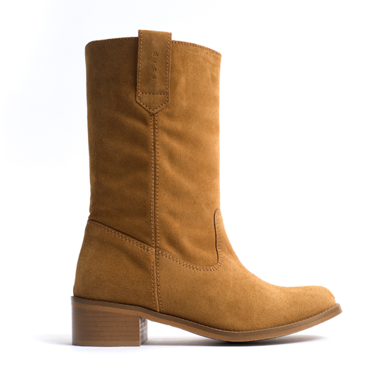 Julia Støvle, Calf Suede Dark tan