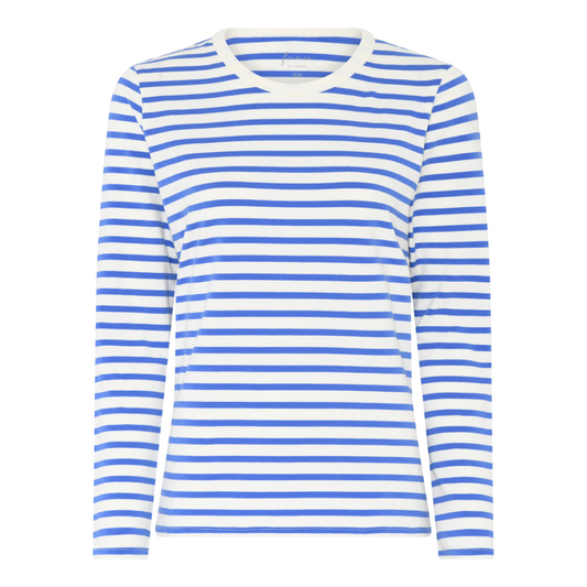 Lucca Cotton Langærmet Bluse, Amparo Blue Stripe