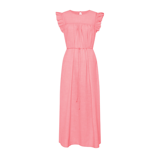 Stockholm Kjole, Hot Coral Stripe