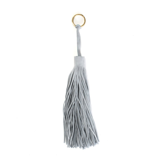 Katty Fringe Keyring Calf Suede, Lichen Blue