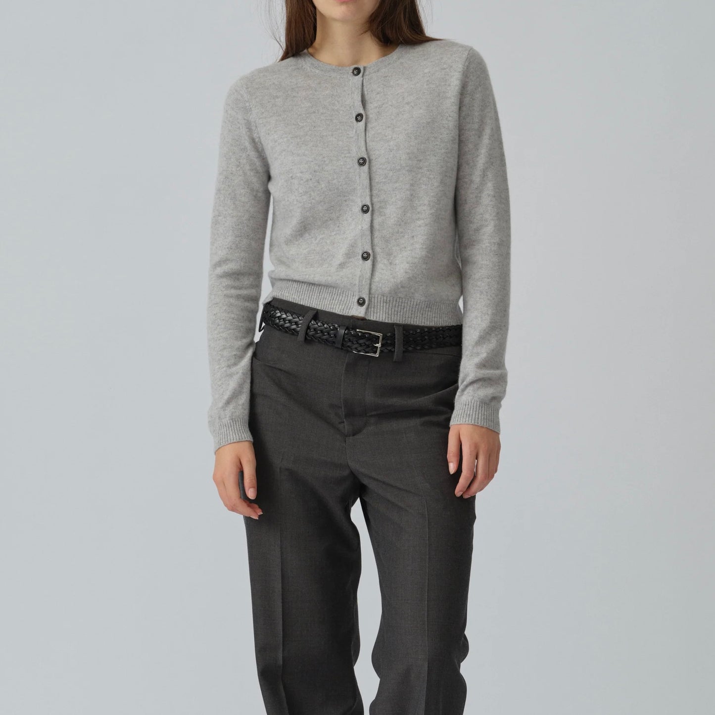 Women's Cashmere O-Cardigan, Ash Grey