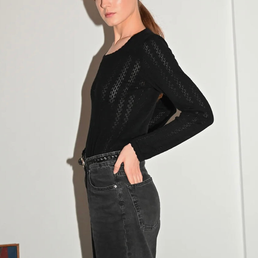 Nellie LS Blouse, Black