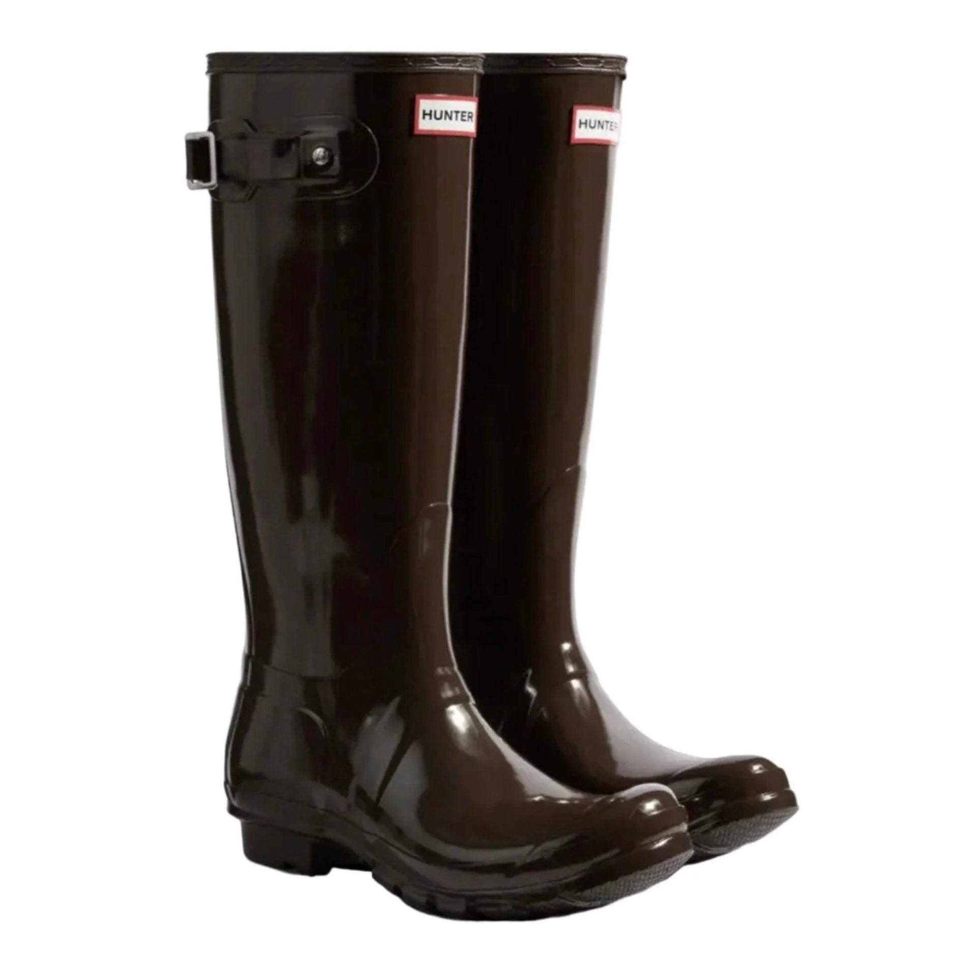 Womens Original Tall Gloss Boot, Chocolate Brown