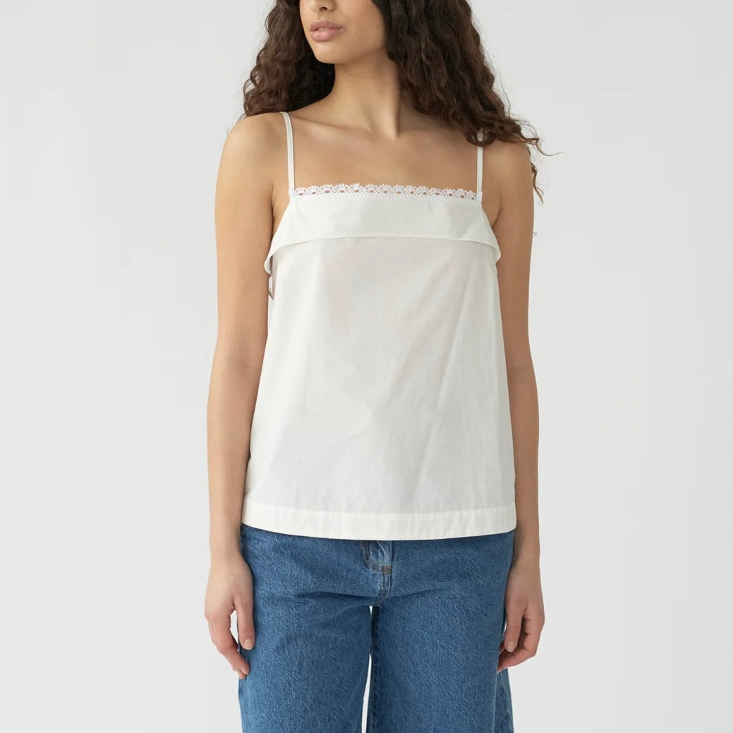 Light Poplin Camisole Top, Ecru
