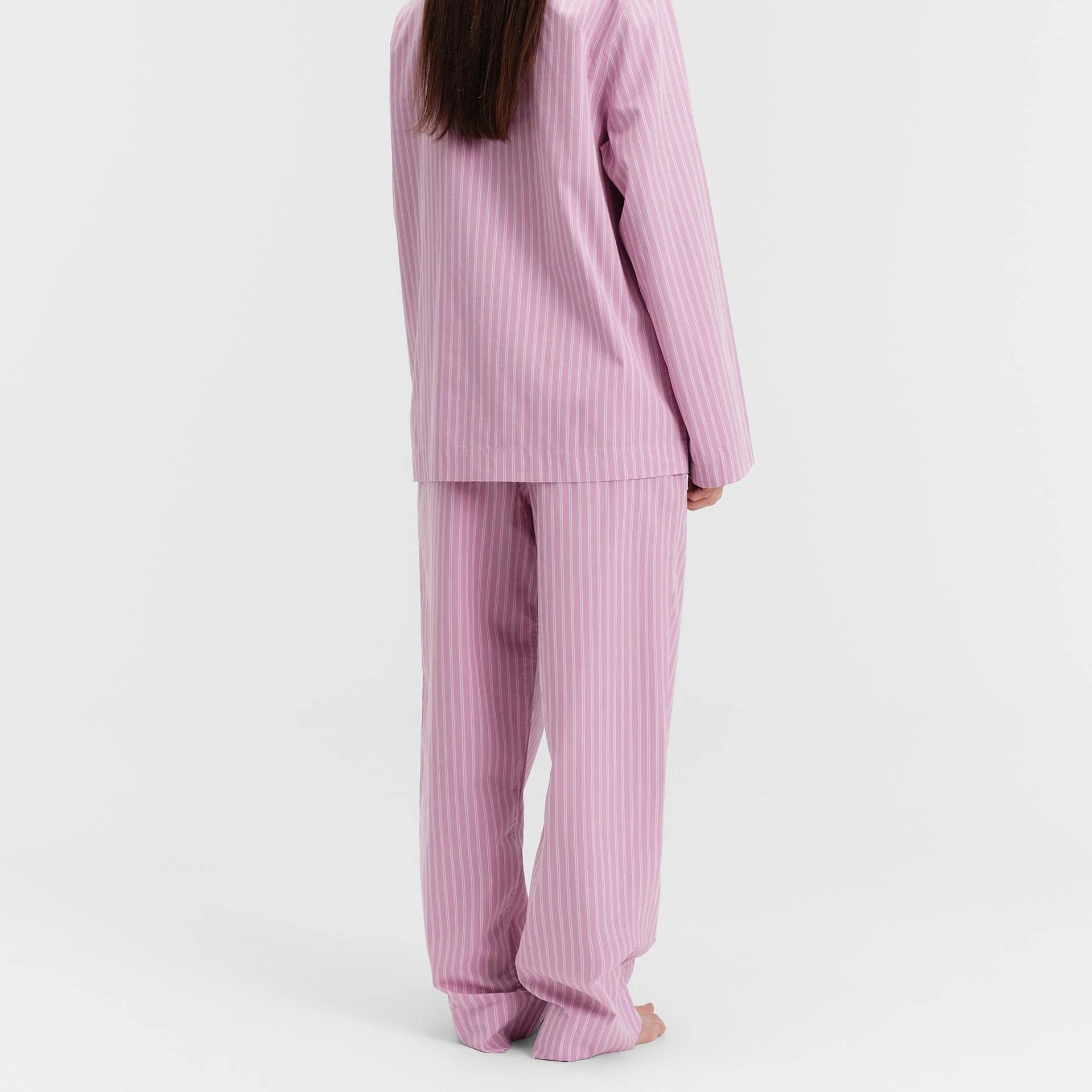 Poplin Pyjamas Pants, Purple Pink Stripes