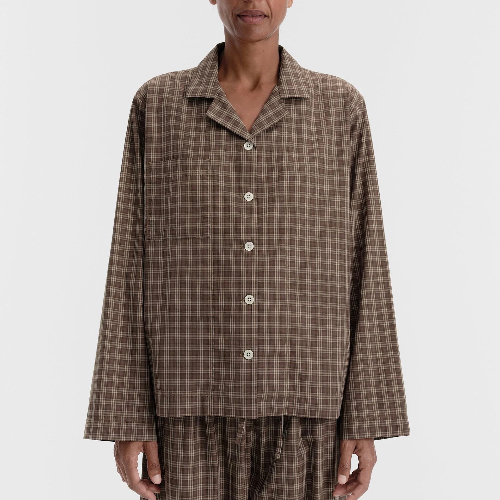 Fine Twill Women's Long Sleeved Shirt, Serra Checks