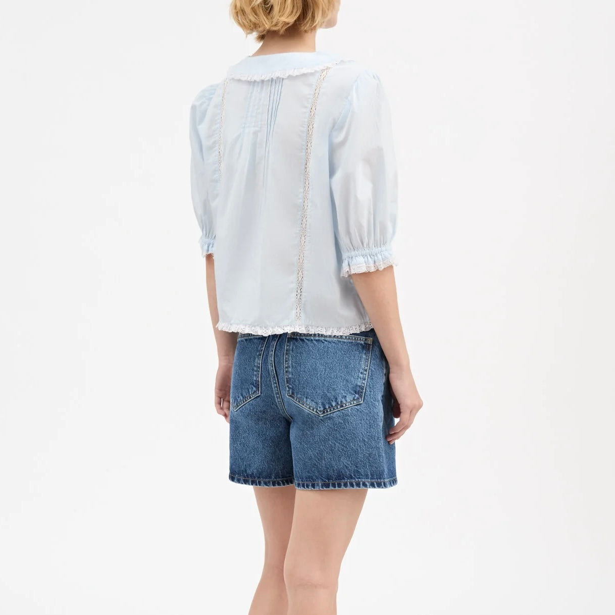 Magnolia Short Sleeve Blouse, Light Blue