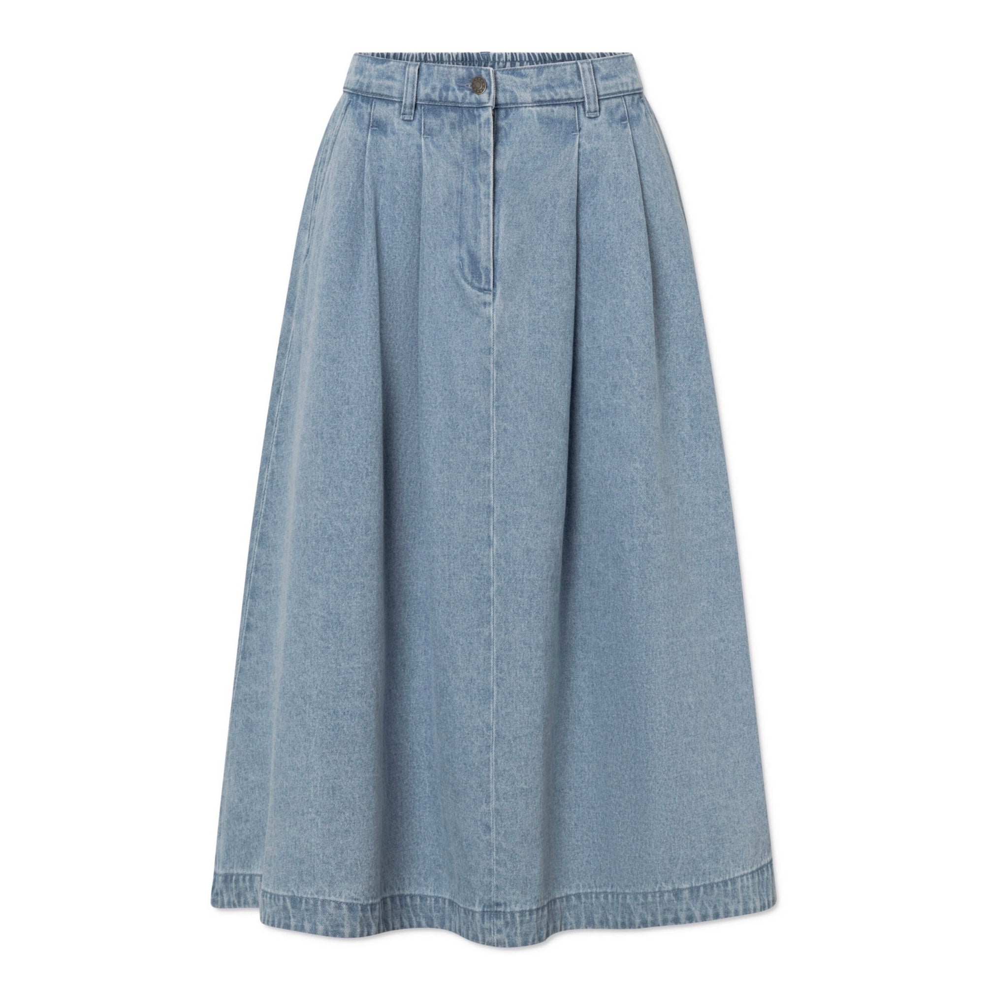 Pen Denim Nederdel, Light Denim