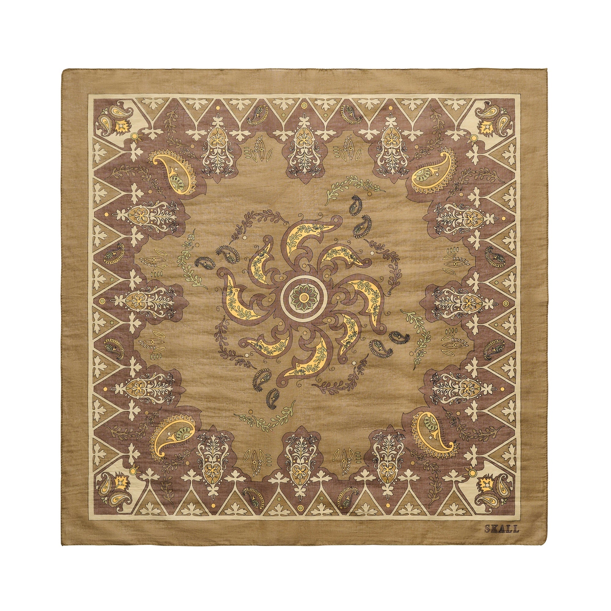 Pippa Scarf, Khaki Paisley Print