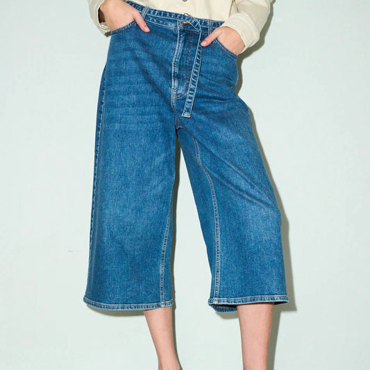 Angelika Culotte Jeans, Wash Bright Riverside