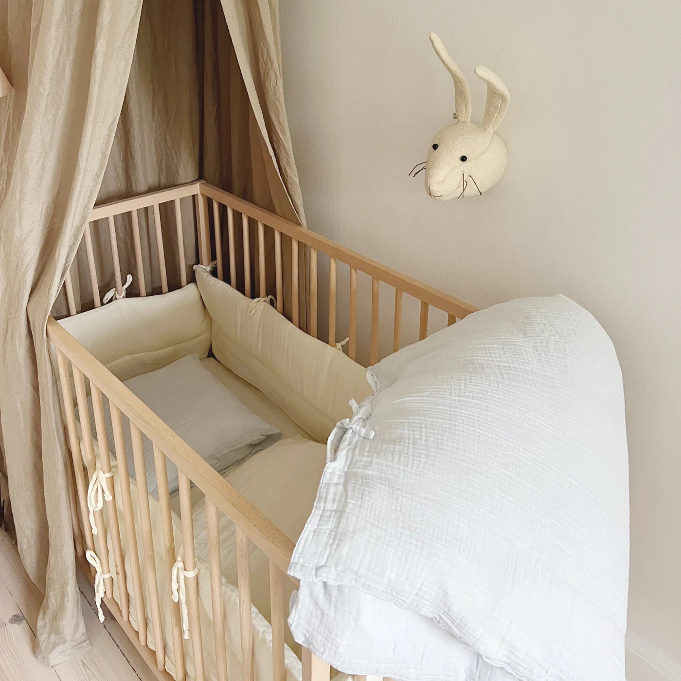 Muslin Baby Bedding, Soft Blue