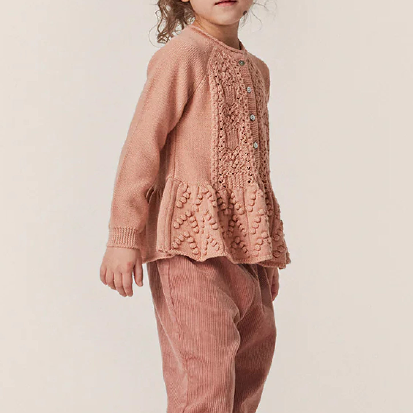Cabby Frill Cardigan, Maple Sugar