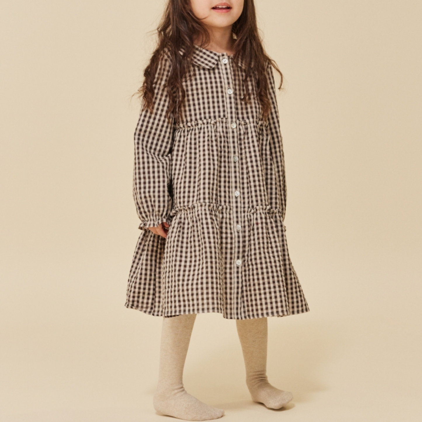 Navida Collar Dress, Java Check