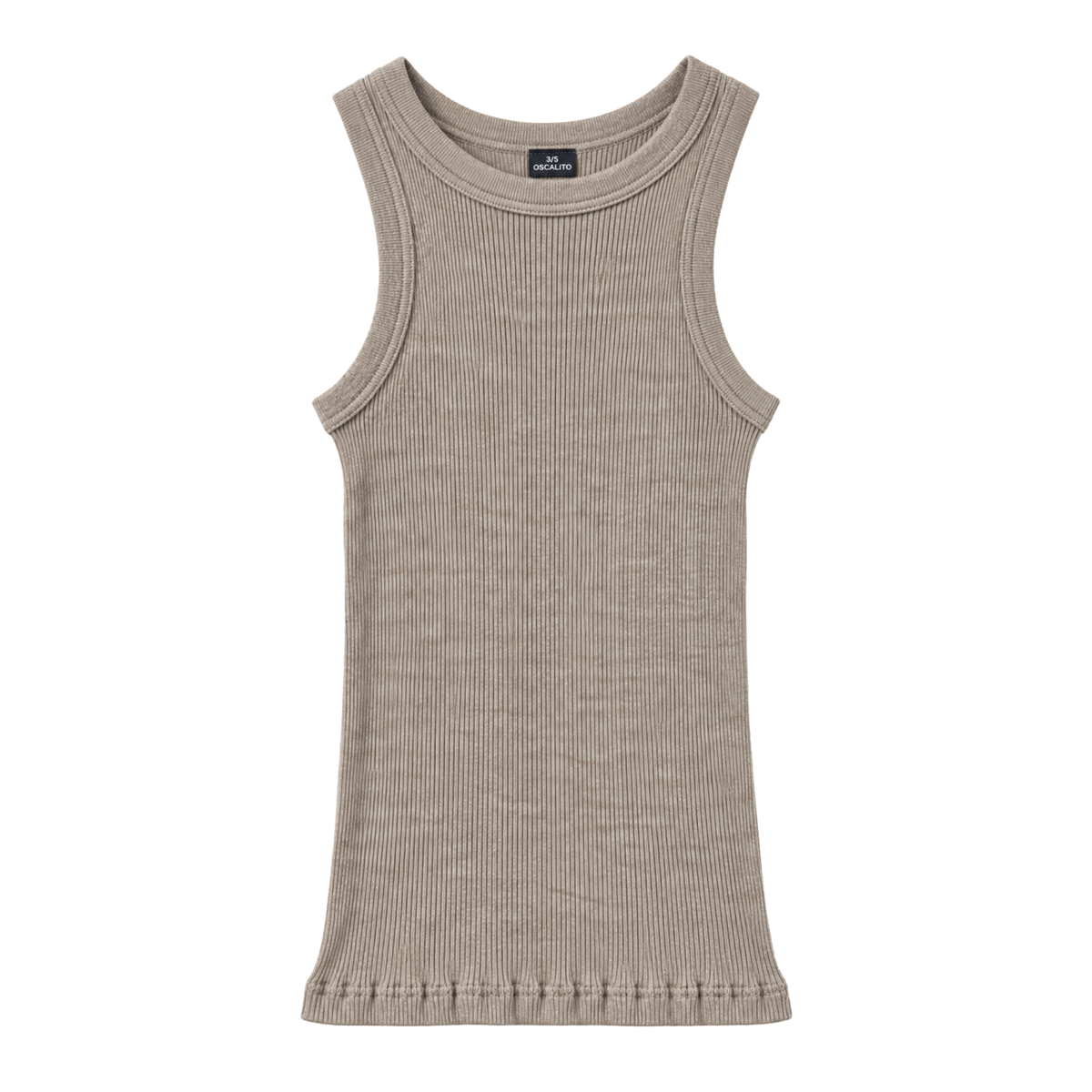 Bomuld Americana Rib Top, Beige 7165