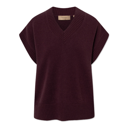 Kyro Merino Cashmere Blend Vest, Aubergine