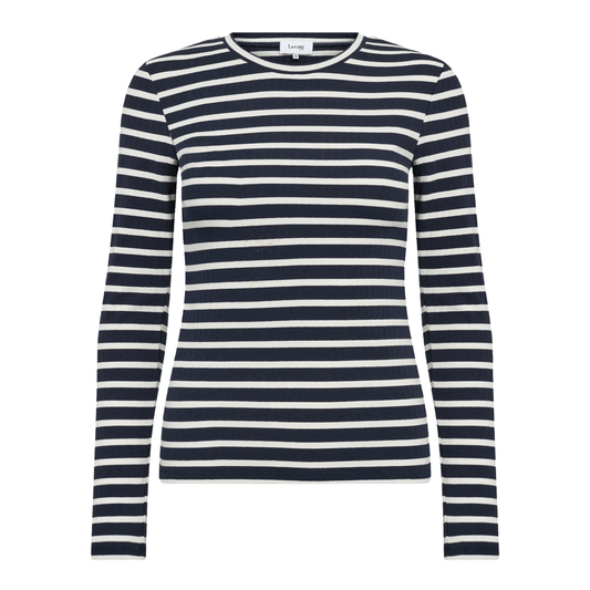 Neddie 2 11 Bluse, Navy/Off White