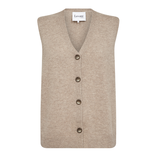 Eloise 10 Cashmere Vest, Aluminum Melange