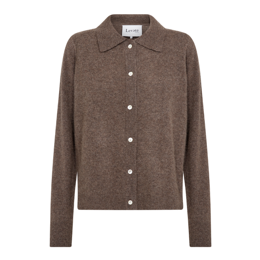 Eloise 12 Cashmere Cardigan, Coffee Melange
