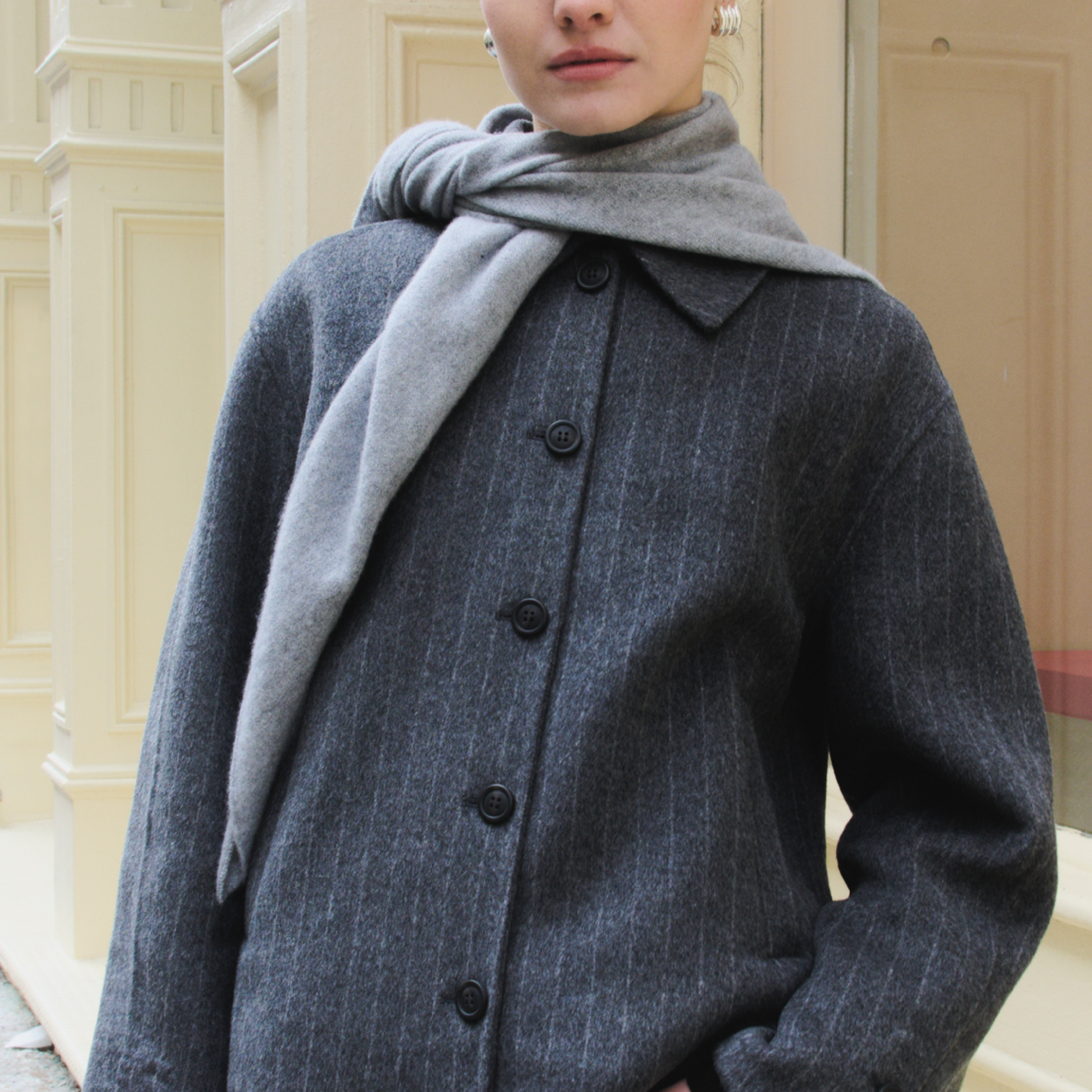 Eloise 20 Cashmere Tørklæde, Light Grey Melange