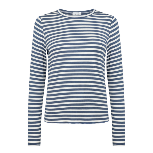 Ika 11 Bluse, Blå/Off White