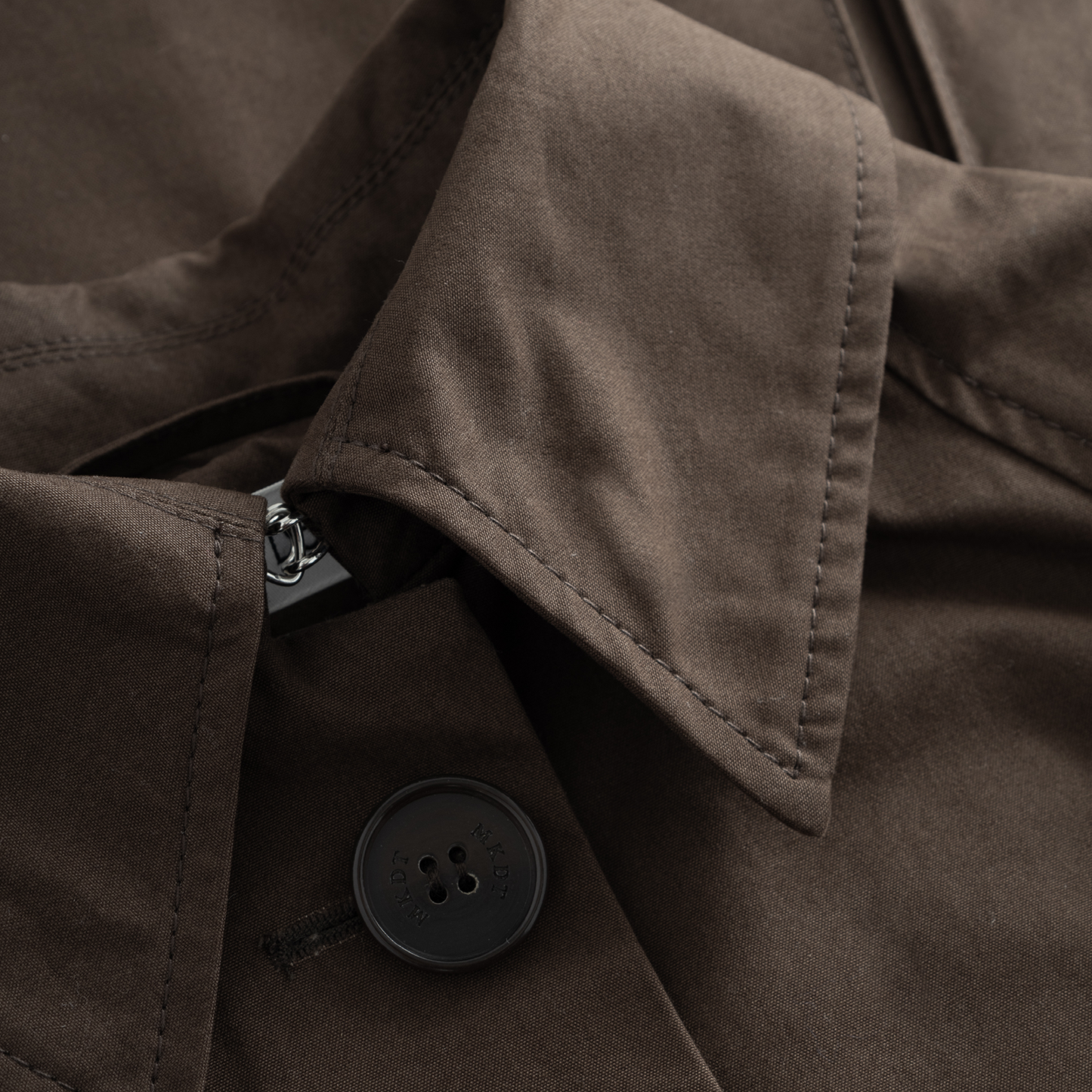 Caro Half Panama Cotton Coat, Dark Brown