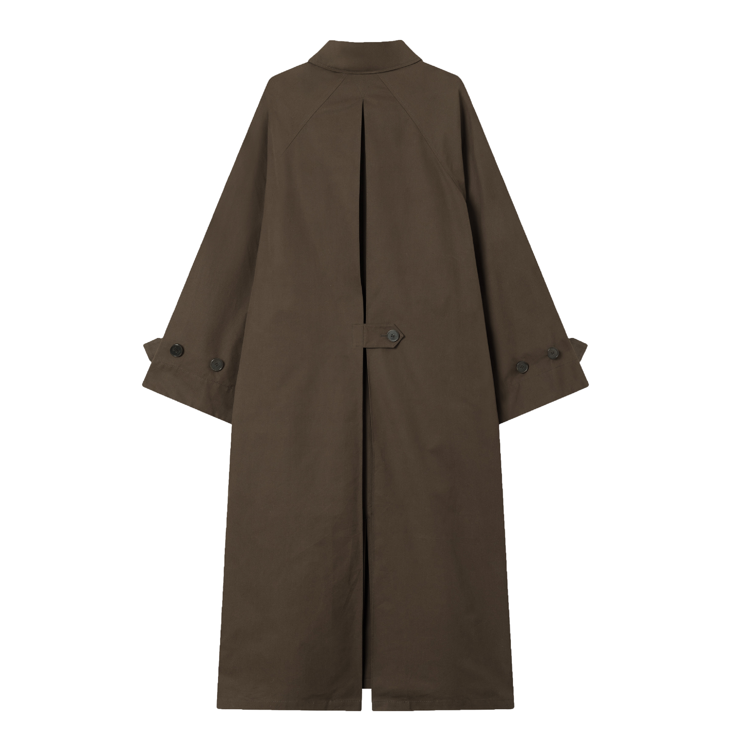 Caro Half Panama Cotton Coat, Dark Brown