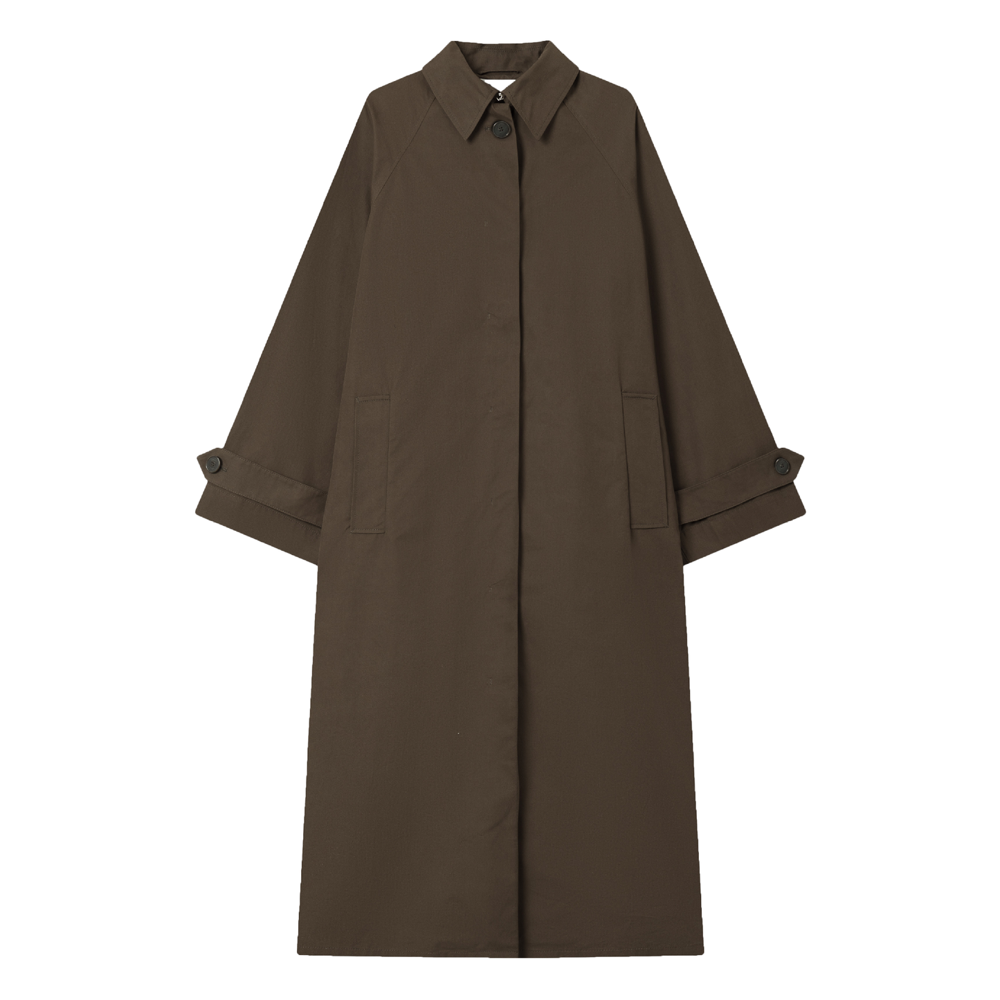 Caro Half Panama Cotton Coat, Dark Brown